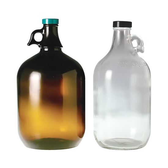 BOTTLES, JUGS, LARGE CAPACITY, CLEAR OR AMBER 