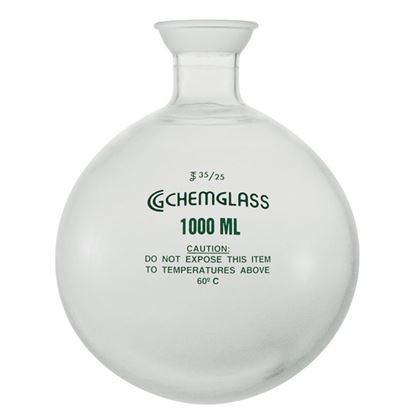 FLASKS, RECEIVING, ROUND BOTTOM, SINGLE NECK, SPHERICAL JOINTS, PLASTIC COATED