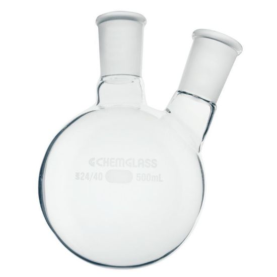 FLASKS, HEAVY WALL, ROUND BOTTOM, 2-NECKS