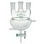 FLASKS, HEAVY WALL, ROUND BOTTOM, 3-NECKS, HALF JACKETED, PTFE STOPCOCKS