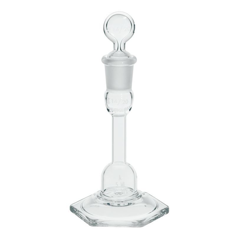 Wide Mouth Flat Bottom Heavy Wall Class A 10 mL Chemglass CG-1620-10 Series CG-1620 Volumetric Flask with +/- 0.08 mL Capacity #13 Stopper 95 mm Height Large Number 