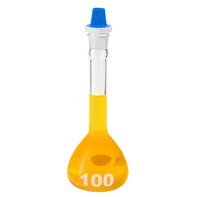 Class A Heavy Wall 10 mL Chemglass Life Sciences Heavy Duty Flat Bottom 95 mm Height Wide Mouth Large Number Chemglass CG-1619-10 Series CG-1619 Volumetric Flask +/- 0.08 mL Capacity #13 Stopper 