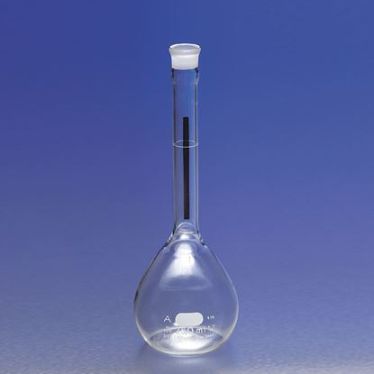 Chemglass CG-1619-50 Series CG-1619 Volumetric Flask +/- 0.08 mL Capacity #13 Stopper Class A Large Number Heavy Wall Flat Bottom 50 mL 150 mm Height Heavy Duty Wide Mouth 