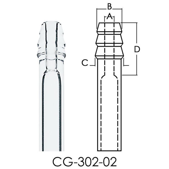CG-302-02; REGULAR GLASSBLOWERS HOSE CONNECTIONS, MICRO
