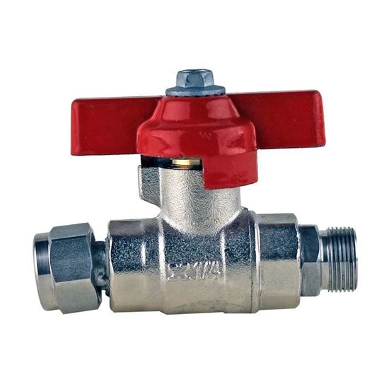 M16 STAINLESS STEEL BALL VALVE, RED HANDLE, HUBER CIRCULATOR FITTINGS