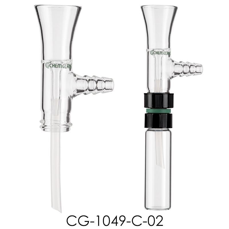 Chemglass CG-1043-05 Series CG-1043 Universal Inlet Adapter 12 Chem-Thread Chemglass Life Sciences 24/40 Inner Joint 