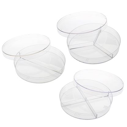 PETRI DISHES, NON-TREATED, STERILE, WITH COMPARTMENTS