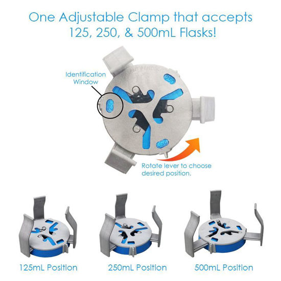 MAGIC CLAMPS, ADJUSTABLE, 125, 250, and 500mL FLASKS