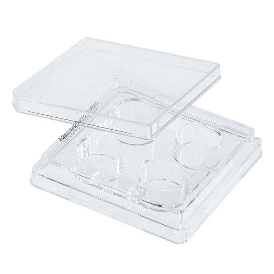 PLATES, NON-TREATED, 4 WELL, FLAT BOTTOM, STERILE, WITH LIDS
