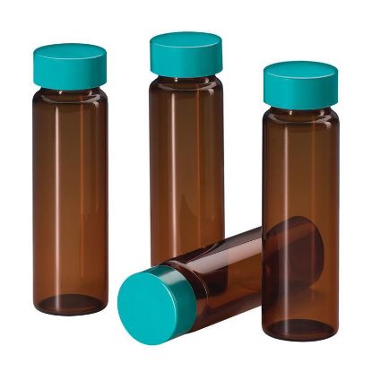 SAMPLE VIALS, AMBER, PTFE LINED CAPS, TYPE 1 BOROSILICATE GLASS