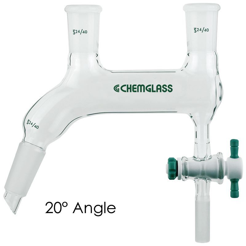 24/40 Joint Chemglass CG-1281-02 Series CG-1281 Vacuum Adapter for Complete Distilling Receiver 