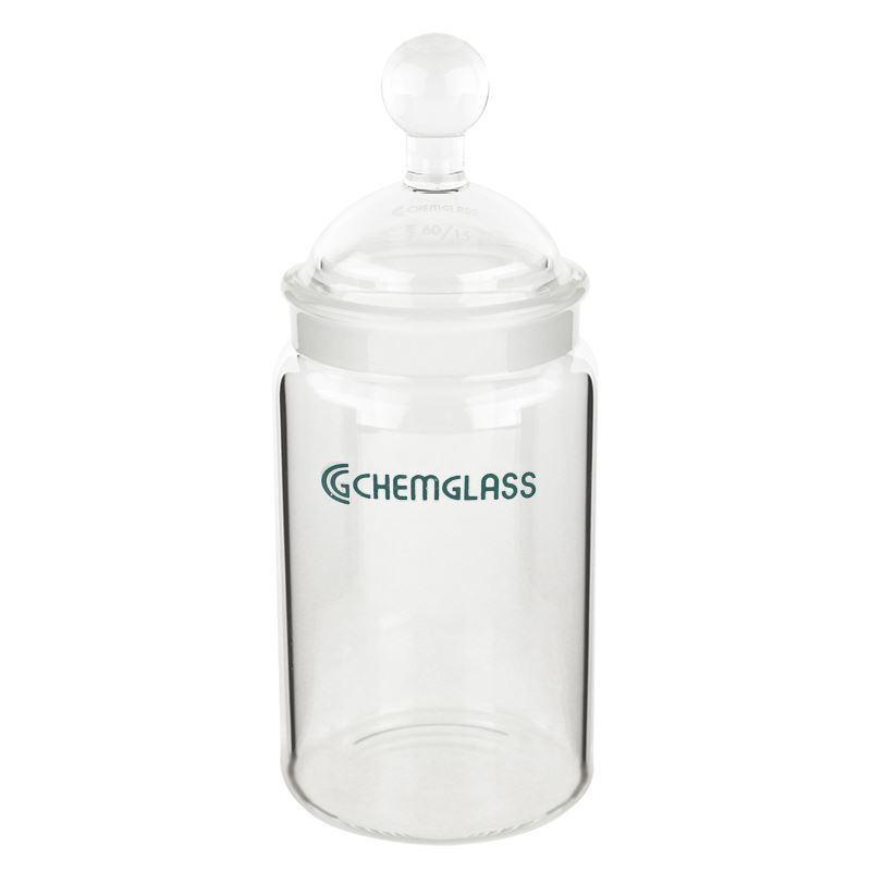 Chemglass CG-1181-02 Cylindrical TLC Developing Complete Chamber with 34/15 Joint for 1 x 4 Plate Size 