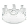 CG-1968-E-400: 400MM REACTION VESSEL LID, 7-NECK, 45/50 CN, (5) 45/50 SNS, (1) 80MM O-RING FLANGE SN
