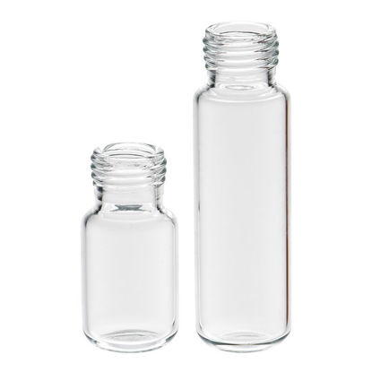 18MM SCREW THREAD HEADSPACE VIALS, FLAT BOTTOM VIALS WITH LARGE RADIUS CORNERS, CLEAR