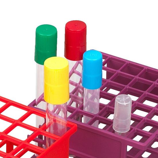 CAPS, CULTURE TUBES, POLYPROPYLENE, COLOR CODED