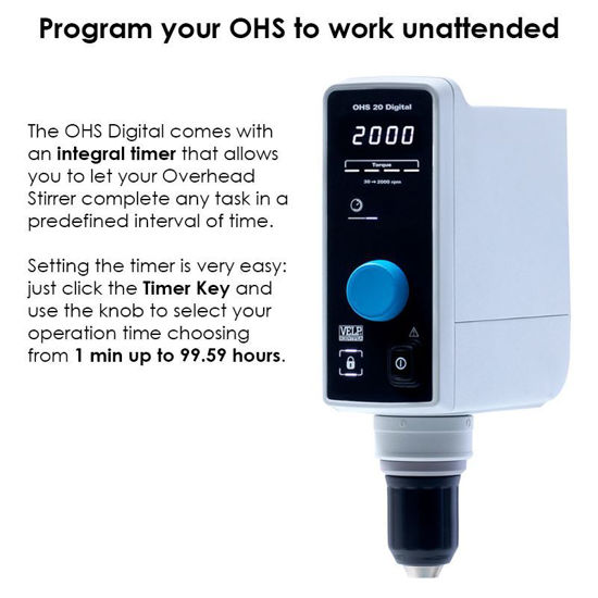 STIRRER, DIGITAL OVERHEAD, TIMER, VELP, OHS 