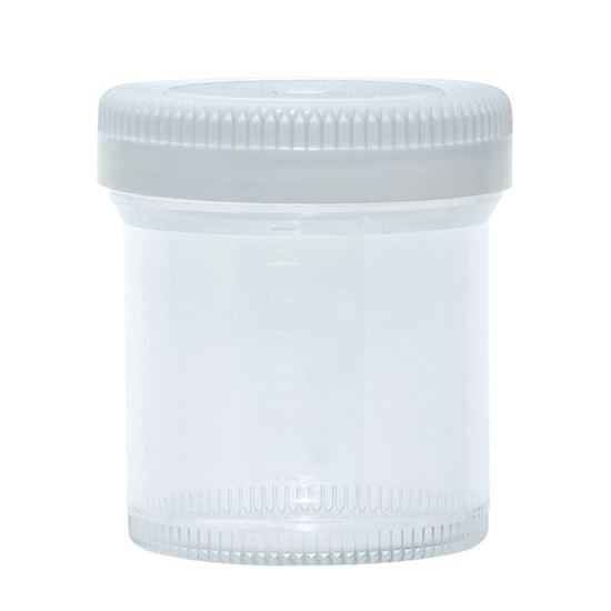 SPECIMEN CONTAINERS WITH WHITE CAPS