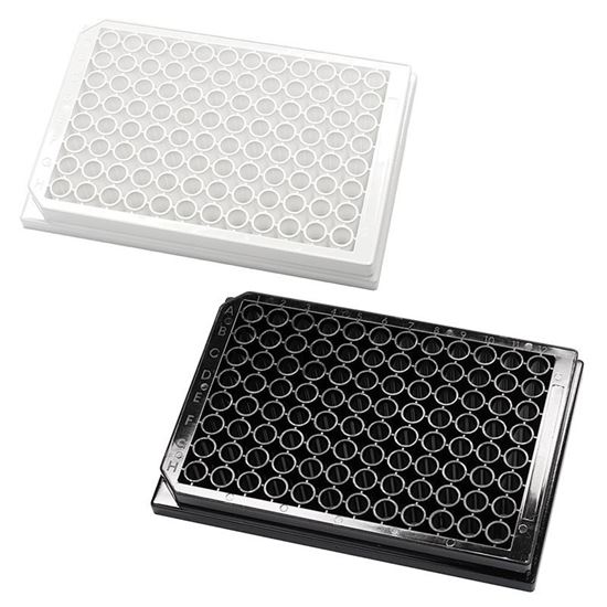 MICROPLATE, 96-WELL, ASSAY OR TISSUE CULTURE TREATED, BLACK OR WHITE, ROUND WELLS, PORVAIR