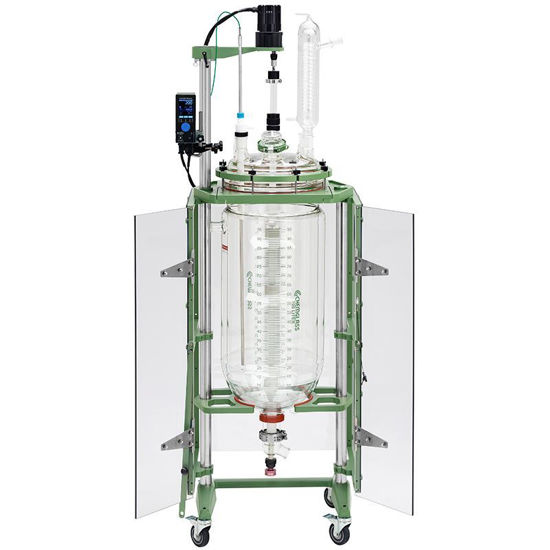 100L PROCESS REACTOR SYSTEM, TALL, CYLINDRICAL, JACKETED, GLASS, 400MM FLANGE, BRUSHLESS DC ELECTRIC MOTOR