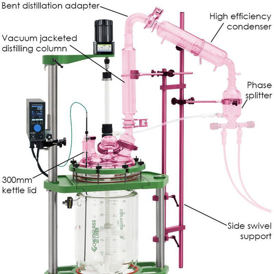 DIAGONAL DISTILLATION CART SYSTEMS, FOR 30/50L PROCESS REACTOR SYSTEMS, SIDE SHELVES