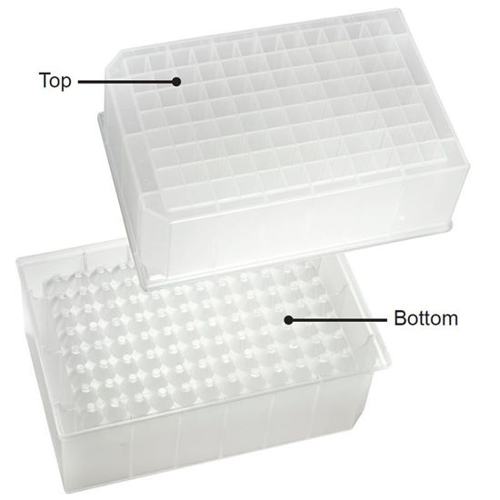 MICROPLATE, 96 WELL, DEEP SQUARE, 44MM HEIGHT, PYRAMID BOTTOM, PORVAIR