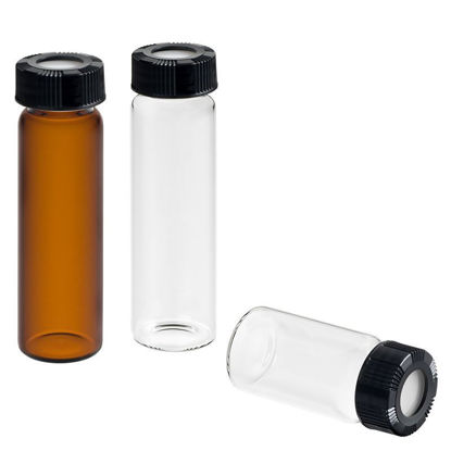 PRE-CLEANED SAMPLE VIALS WITH PTFE LINED SCREW CAP, CLEAR AND AMBER VIALS