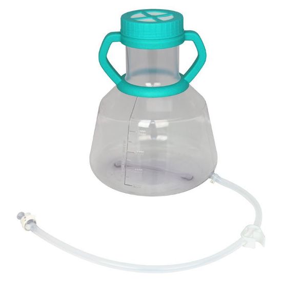 5L MEDIA TRANSFER VESSEL WITH A BARBED FITTING AND 1/4”ID X 7/16”OD WITH A QUICK DISCONNECT FITTING AND PLATINUM CURED SILICONE TUBING, STERILE