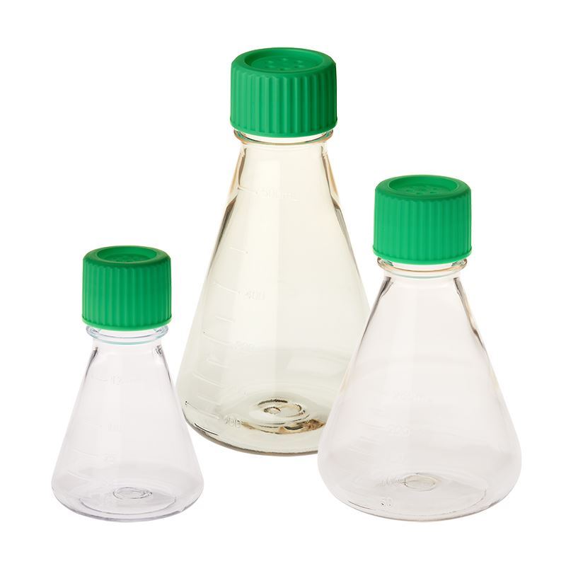 Chemglass Life Sciences Flask, Erlenmeyer, 250mL, Sterile, Baffled,  Polycarbonate