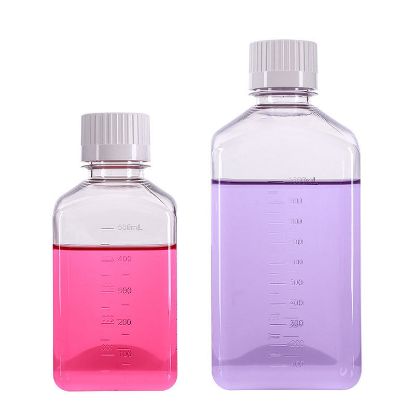 MEDIA BOTTLE, SQUARE SHAPE, PETG, STERILE, GRADUATED, NEST