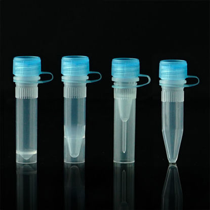 SAMPLE VIALS, EXTERNAL THREAD, HINGED CAP, WITH SEALING RING, STERILE, NEST