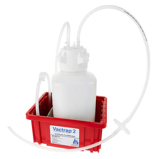 CGF-3021-09 VACTRAP2™, HIGH DENSITY POLY ETHYLENE (HDPE) (BLEACH-COMPATIBLE), 4L, RED BIN, 1/4" ID TUBING