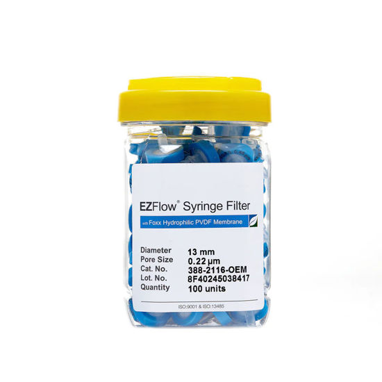 CGF-3812-37 EZFLOW® NON-STERILE HYDROPHILIC PVDF SAMPLE PREP 13MM SYRINGE FILTERS, 0.22µM