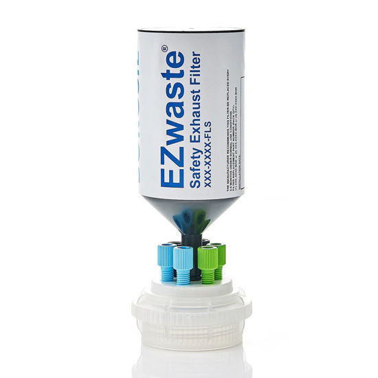 CGF-3300-05 EZWASTE® HPLC VERSACAP®GL45 SOLVENT WASTE CAP ASSEMBLY W/ EXHAUST FILTER, 6 X PORTS OD TUBE-3.2 MM (1/8") & 1.6 MM (1/16")
