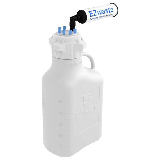 CGF-3322-11 5L EZWASTE® SAFETY VENT CARBOY, HDPE, WITH 83B VERSACAP®, 6 PORTS FOR 1/8'' OD TUBING AND A CHEMICAL EXHAUST FILTER