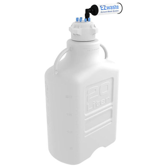 CGF-3322-31 20L EZWASTE® SAFETY VENT CARBOY, HDPE, WITH 83B VERSACAP®, 6 PORTS FOR 1/8'' OD TUBING AND A CHEMICAL EXHAUST FILTER