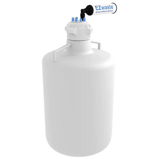CGF-3322-43 20L ROUND EZWASTE® SAFETY VENT CARBOY, HDPE, WITH 83B VERSACAP®, 6 PORTS FOR 1/8" OD TUBING