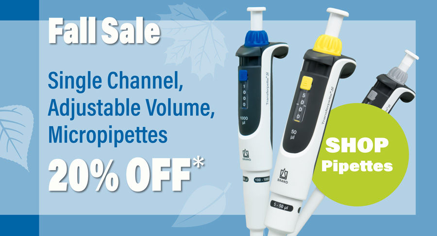 20% OFF BRANDTECH Single Channel, Adjustable Micropipettes