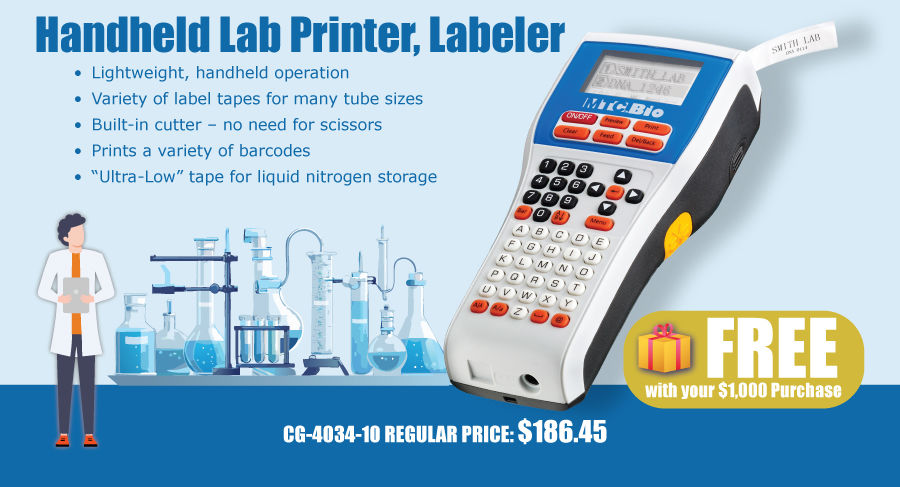 Handheld Lab Printer, Labeler. Free with $1000 purchase