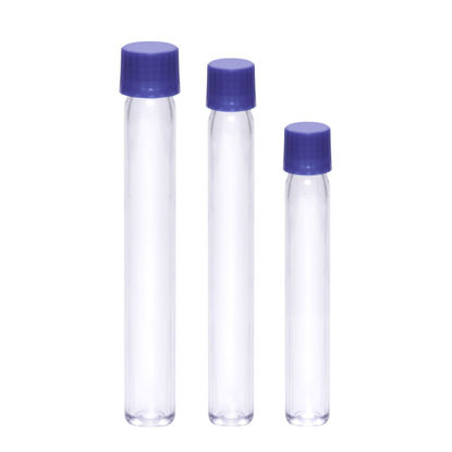 TUBES, CULTURE, POLYCARBONATE, WITH BLUE POLYPROPYLENE SCREW THREAD CAPS