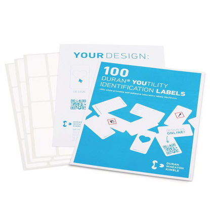 LABELS, YOUTILITY BOTTLES, WHITE POLYESTER, 36 X 70MM, DURAN