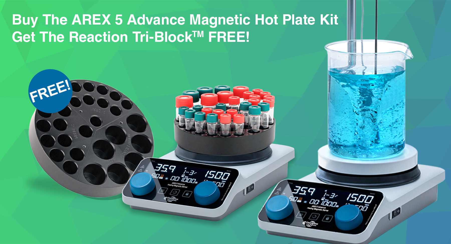 Get a Free Reaction Tri-Block with hot plate purchase