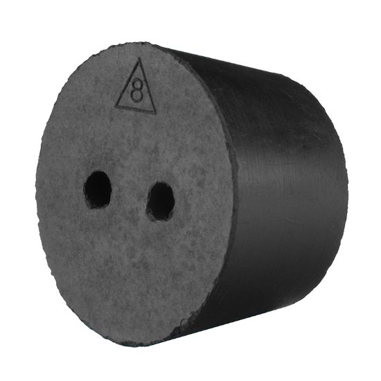 CG-3028-13: #8 BLACK RUBBER STOPPER, TWO HOLES