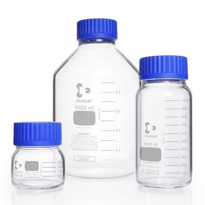 BOTTLES, GL 80 THREADS, WIDE NECKS, GRADUATED, DURAN®