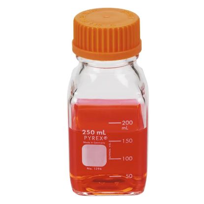 BOTTLES, MEDIA, STORAGE, SQUARE, GRADUATED, GL SCREW THREADS, PYREX®