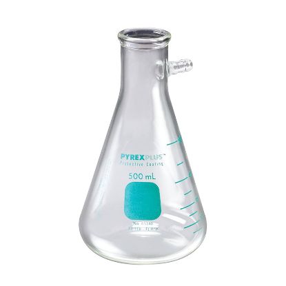 FLASKS, FILTERING, HEAVY WALL, PROTECTIVE COATING*, TUBLATION, GRADUATED, PYREXPLUS®