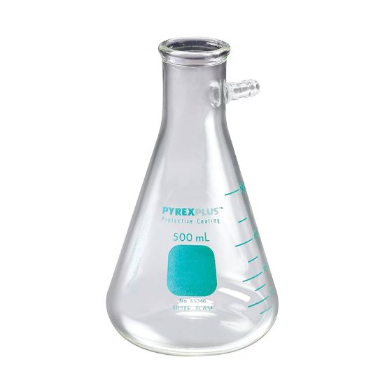 FLASKS, FILTERING, HEAVY WALL, PROTECTIVE COATING*, TUBLATION, GRADUATED, PYREXPLUS®