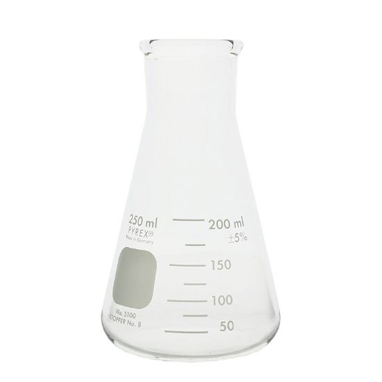 FLASKS, ERLENMEYER, HEAVY DUTY RIMS, WIDE MOUTHS, GRAUATED, PYREX®