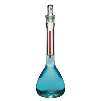 FLASKS, LIFETIME RED™, VOLUMETRIC, CLASS A, PYREX® STOPPERS, PYREX®