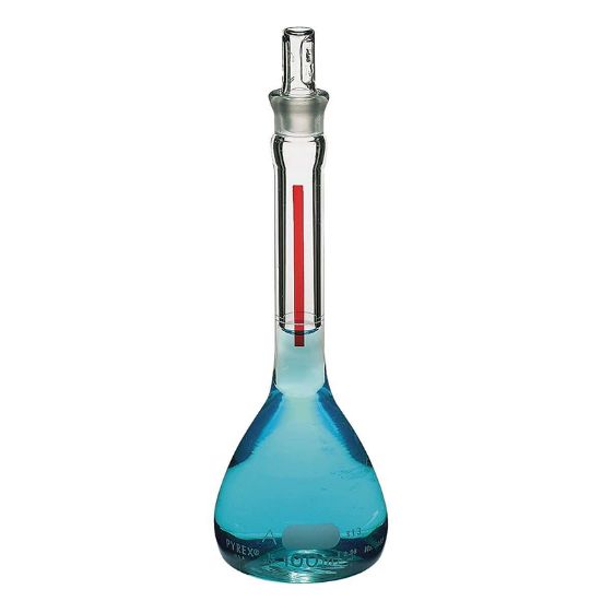 FLASKS, LIFETIME RED™, VOLUMETRIC, CLASS A, PYREX® STOPPERS, PYREX®