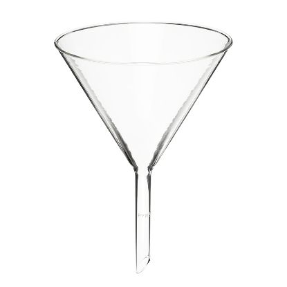 FUNNELS, PLAIN, 60° ANGLE, SHORT STEM, LARGE SIZE, PYREX®